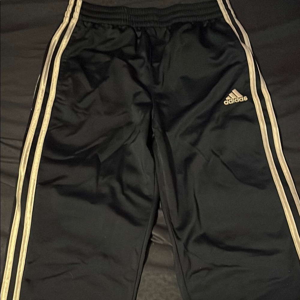 Adidas Black Sweatpants with Signature Stripes